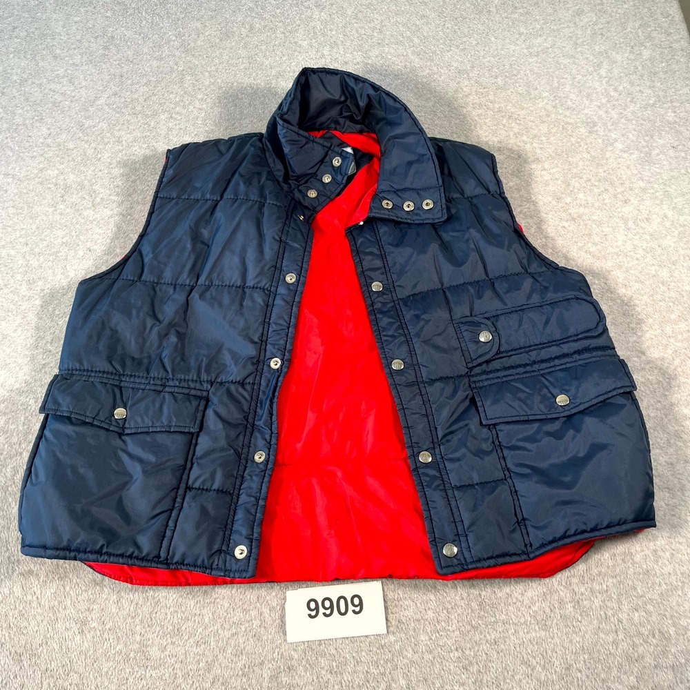 Vintage Windcrest Active Outerwear Puffer‎ Vest Mens Large Navy Blue Mock Neck
